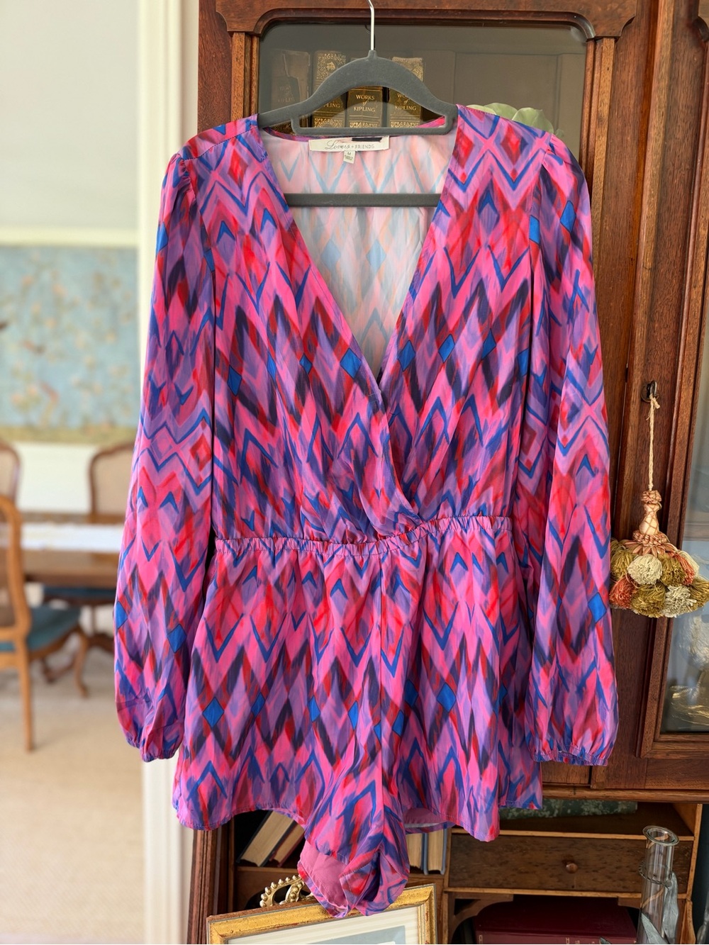 Lovers and Friends Monday to friday PinkPurple Geometric WrapFront Romper m